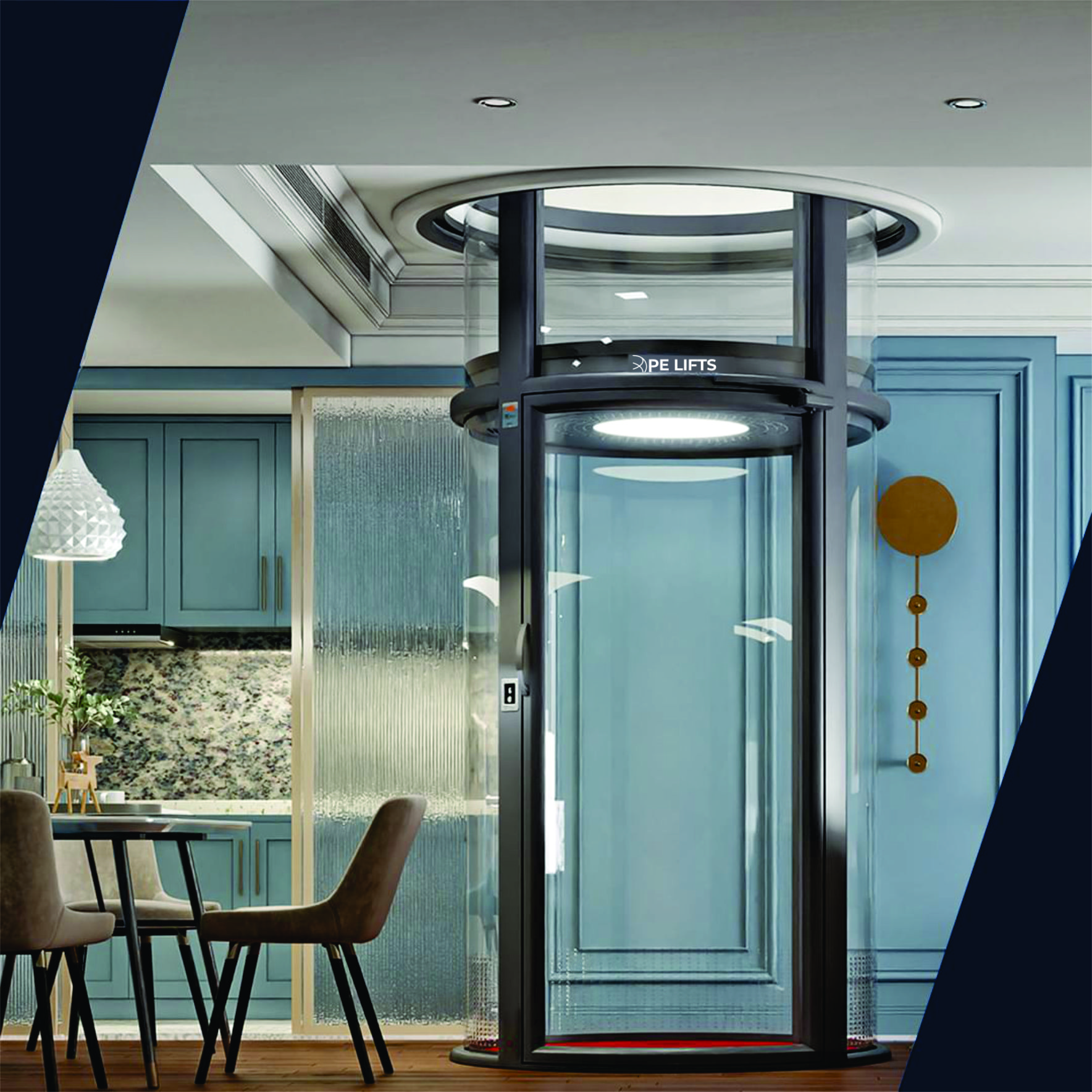 Ascenseur moderne installé par PE Lifts dans un bâtiment commercial à Cotonou, Bénin