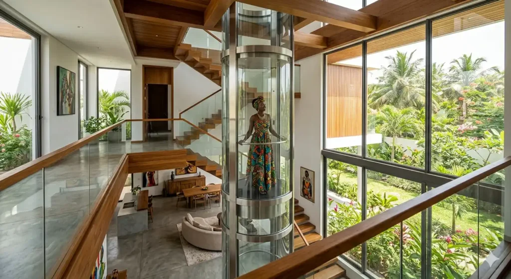 Comparaison entre ascenseur pneumatique et hydraulique dans une villa